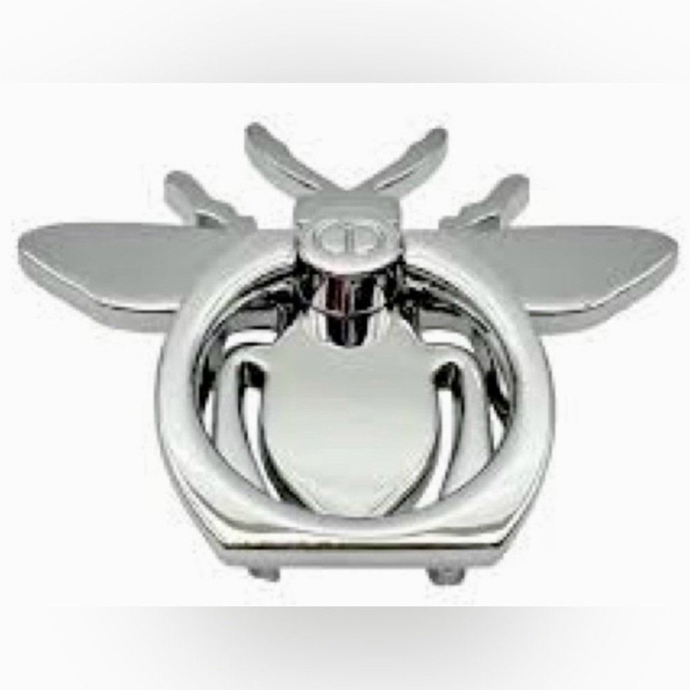 🐝 NIB/NIP DIOR Silver Bee Smartphone Ring Stand 1.8 x 2 inches 🐝 - Picture 3 of 10